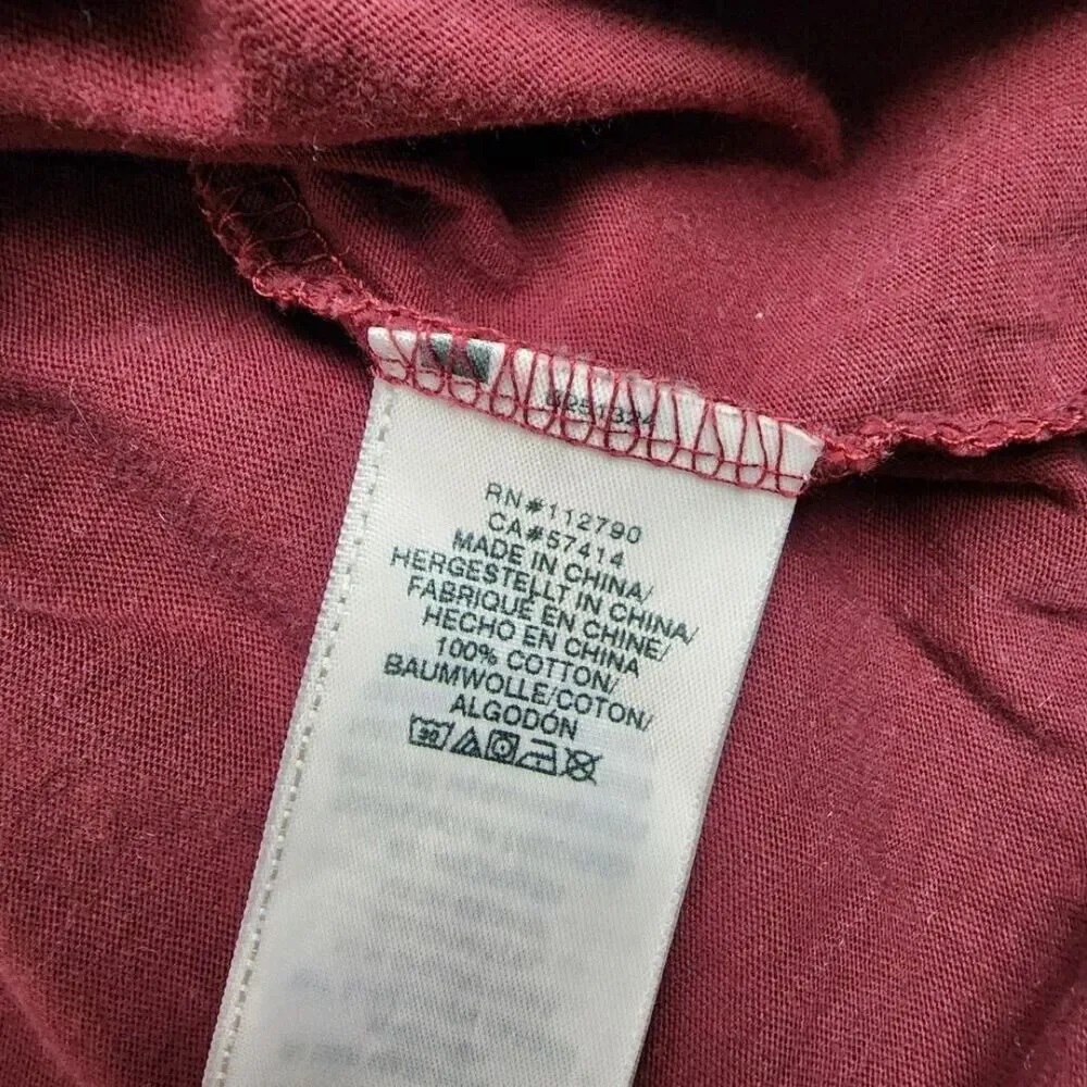 True Religion Long Sleeve Crew Neck Tee Shirt Maroon Size 3XL